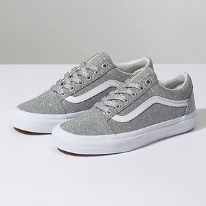 VANS SILVER LUX GLITTER OLD SKOOL SNEAKERS